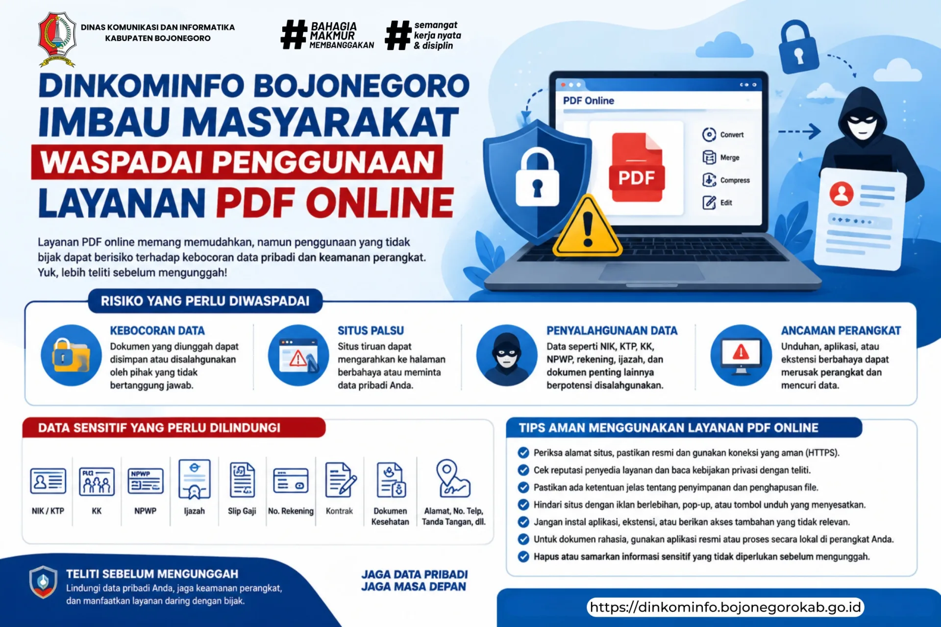 Dinkominfo Bojonegoro Imbau Masyarakat Waspadai Penggunaan Layanan PDF Online