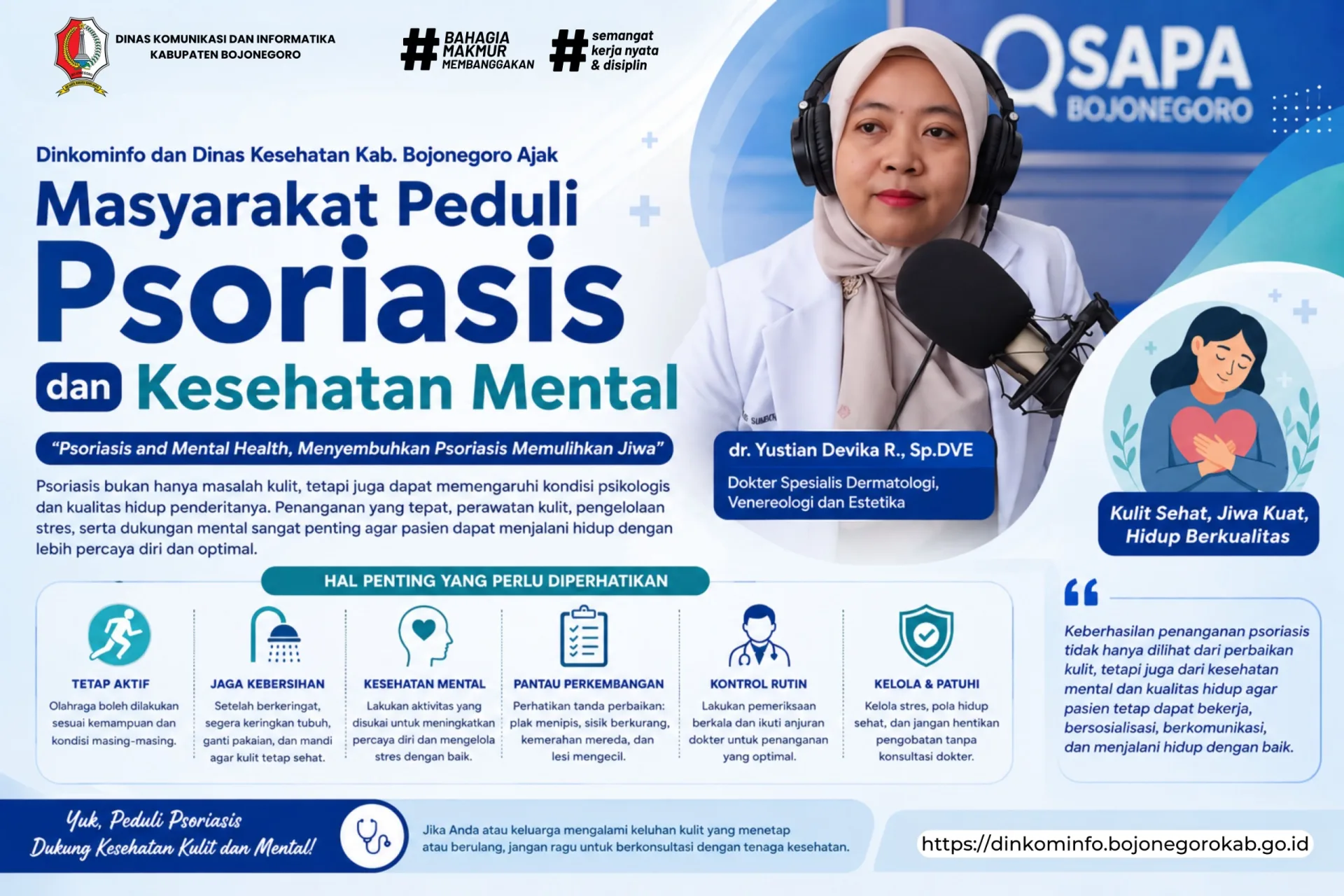 Dinkominfo dan Dinas Kesehatan Bojonegoro Ajak Masyarakat Peduli Psoriasis dan Kesehatan Mental