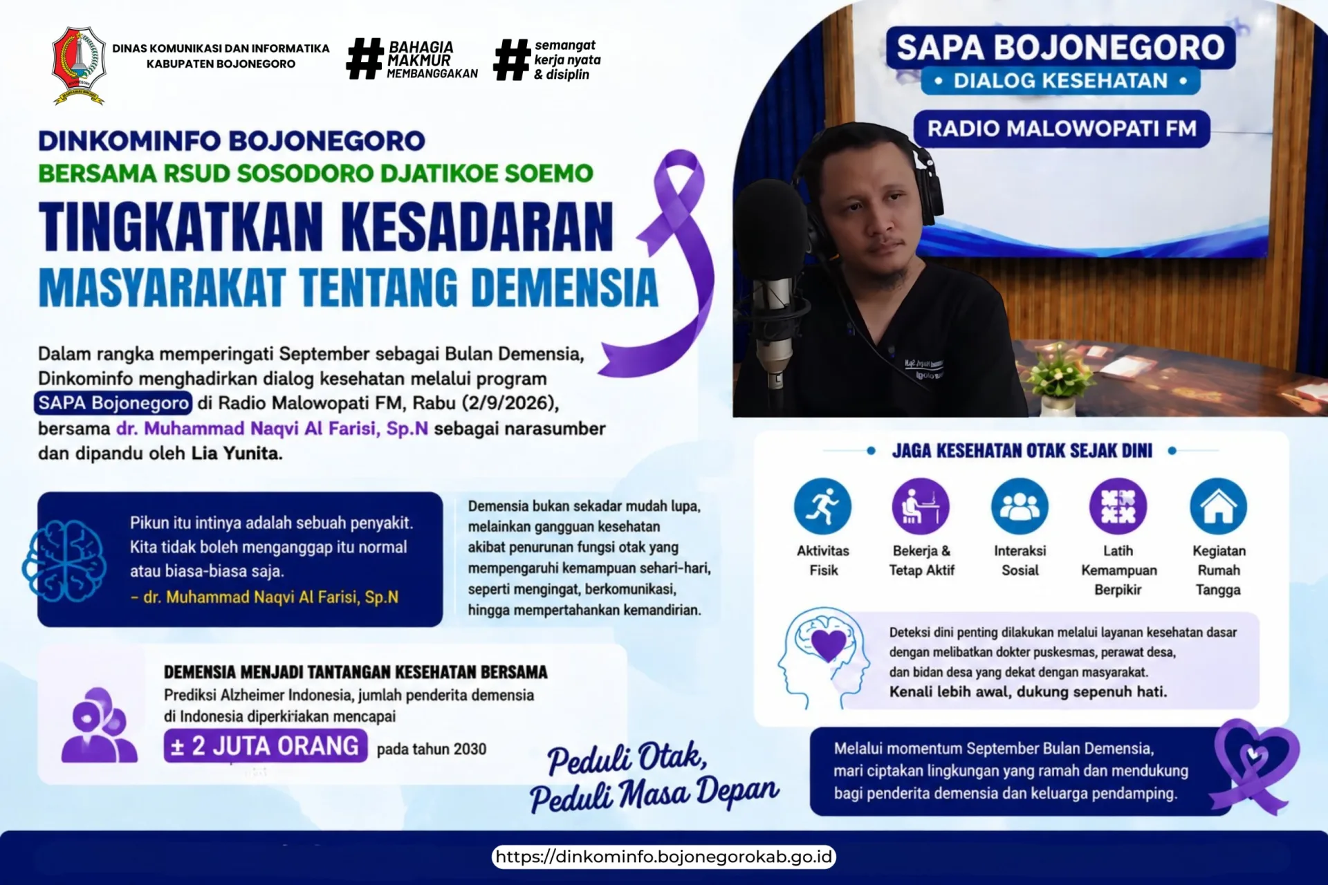 Dinkominfo Bojonegoro Bersama RSUD Sosodoro Djatikoesoemo Tingkatkan Kesadaran tentang Demensia