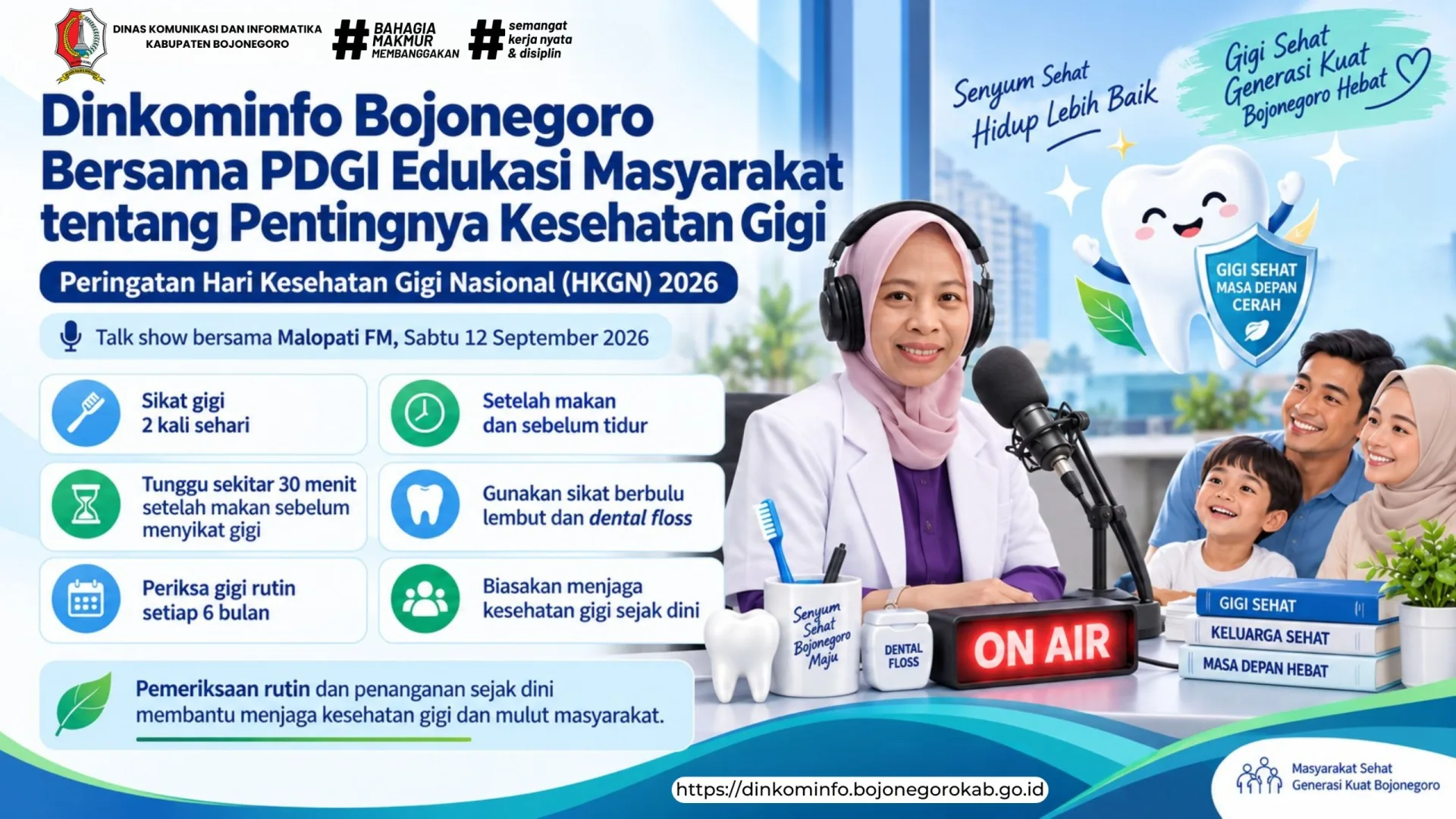 Dinkominfo Bojonegoro Bersama PDGI E dukasi Masyarakat tentang Pentingnya Kesehatan Gigi