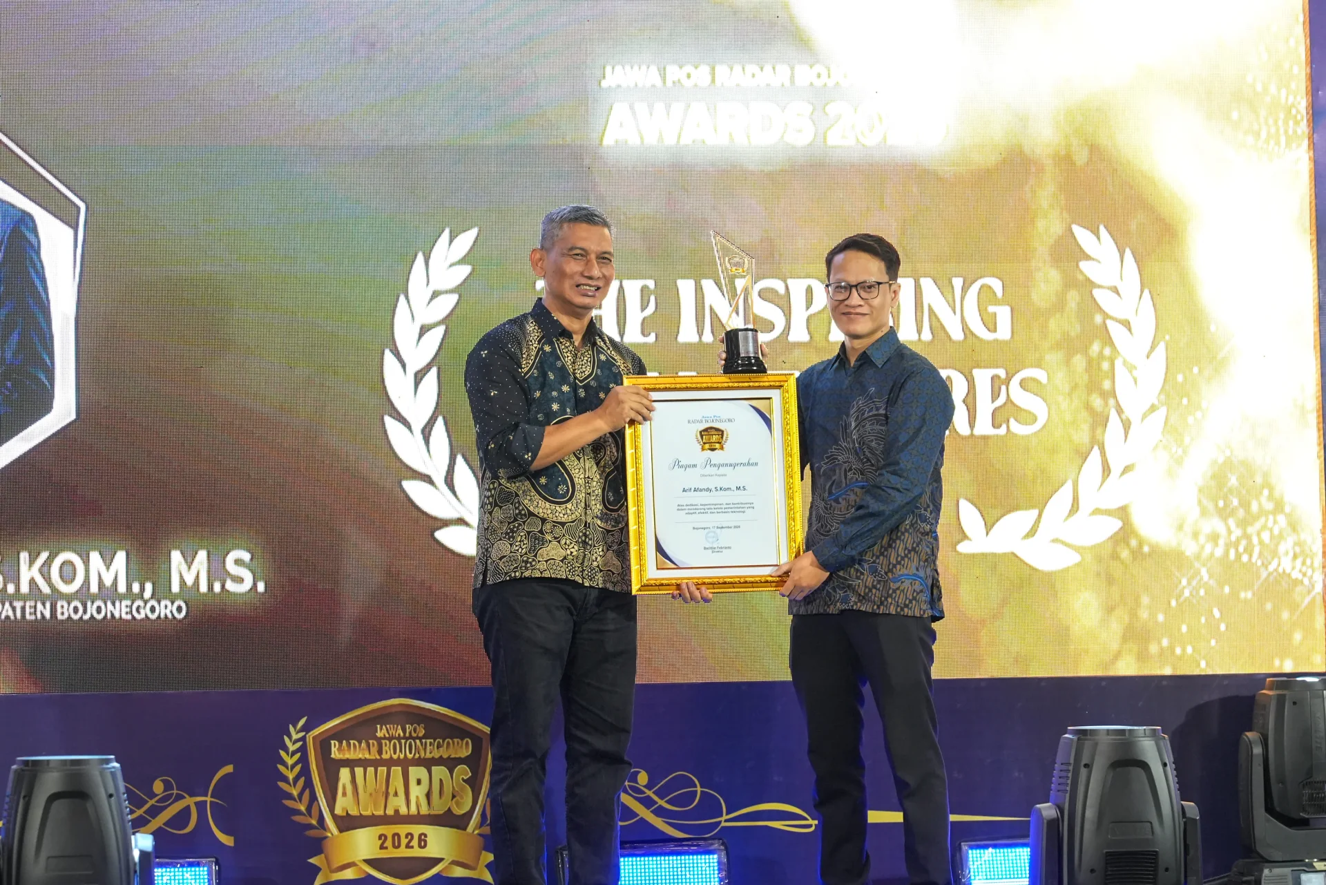 Kepala Dinkominfo Bojonegoro Raih Penghargaan Radar Bojonegoro Award 2026