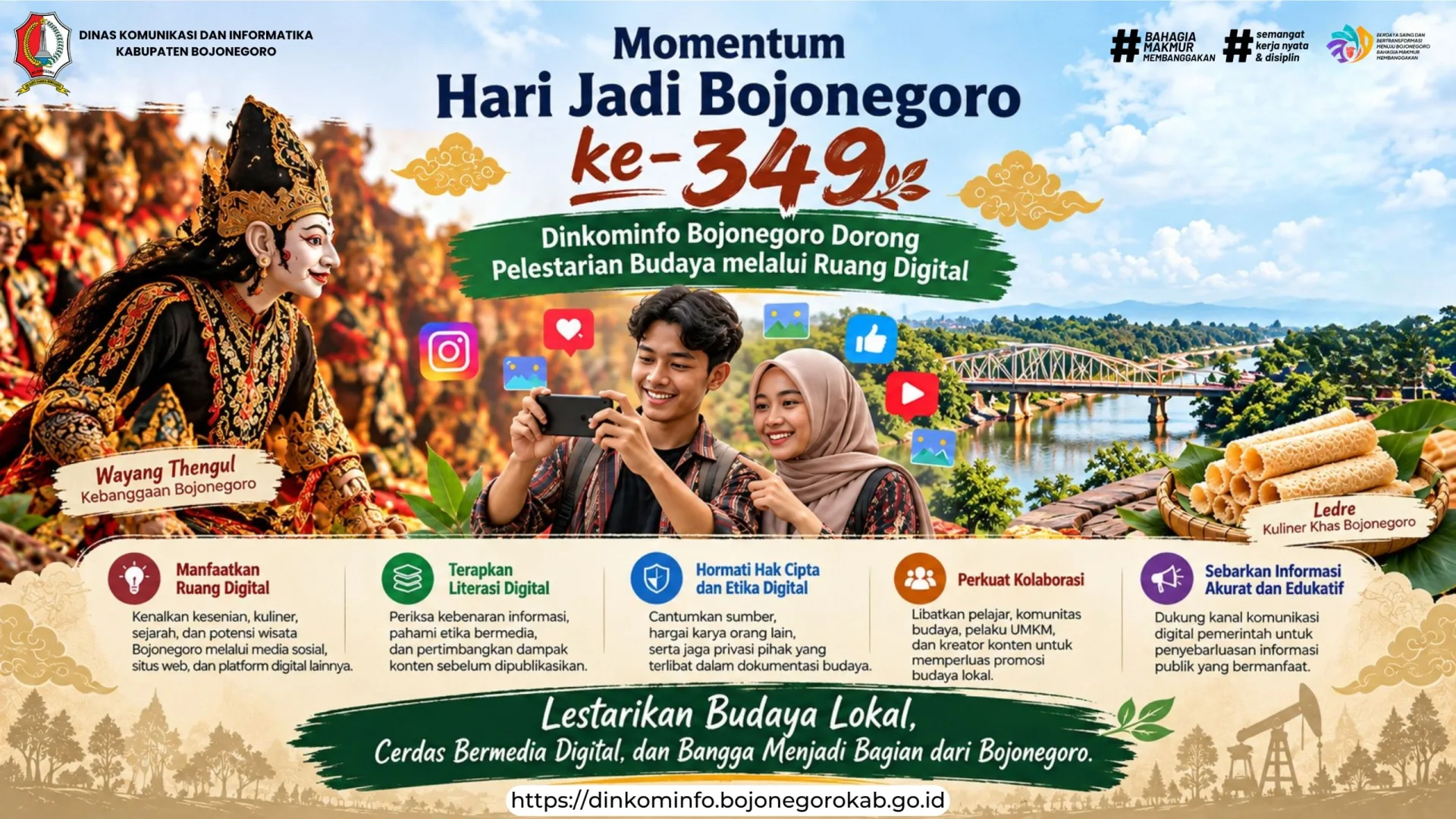 Momentum HJB ke-349, Dinkominfo Bojonegoro Dorong Pelestarian Budaya melalui Ruang Digital