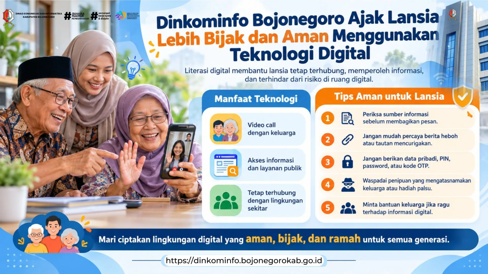 Dinkominfo Bojonegoro Ajak Lansia Lebih Bijak dan Aman Gunakan Teknologi Digital