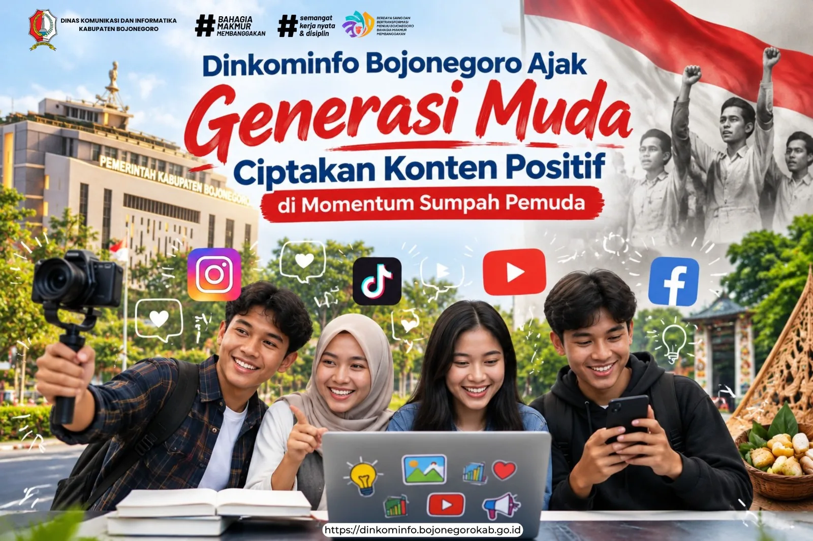 Dinkominfo Bojonegoro Ajak Generasi Muda Ciptakan Konten Positif di Momentum Sumpah Pemuda
