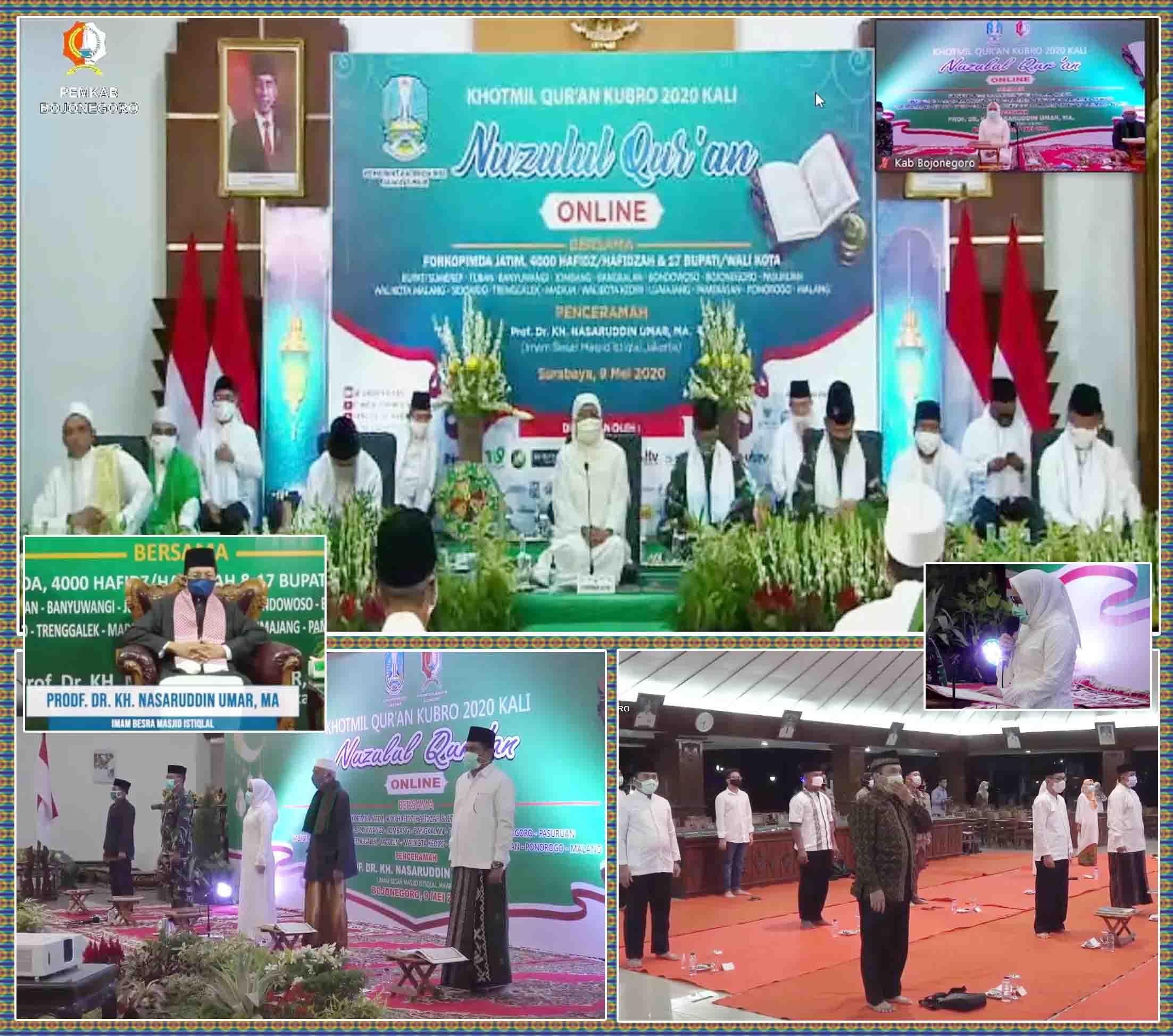 Forkopimda dan Pemkab Bojonegoro Ikuti Khotmil Qur'an & Nuzulul Qur’an Online