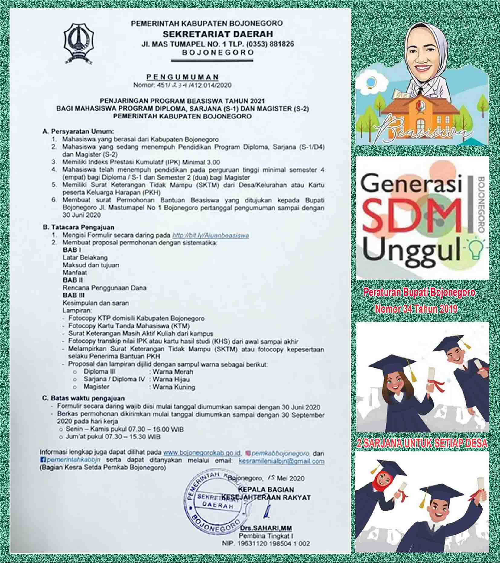 Pemkab Bojonegoro Luncurkan Program Beasiswa Pendidikan Tinggi 2021