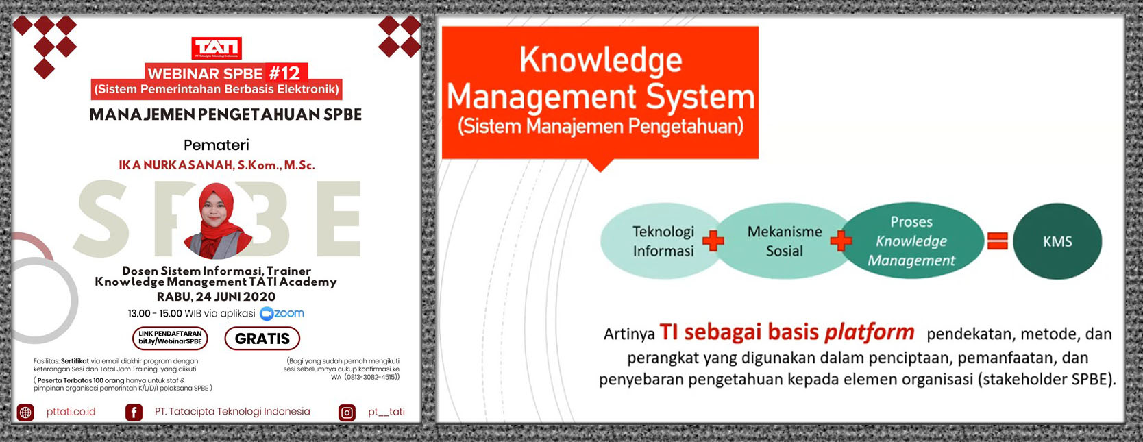 Webinar SPBE #12 tentang Manajemen Pengetahuan SPBE