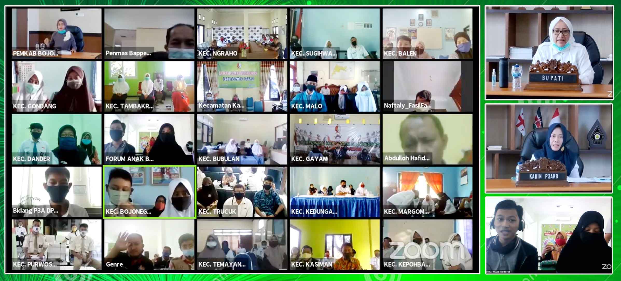 Ibu Bupati Anna Ngobrol Online Bersama Anak-Anak Bojonegoro, Peringati HAN 2020
