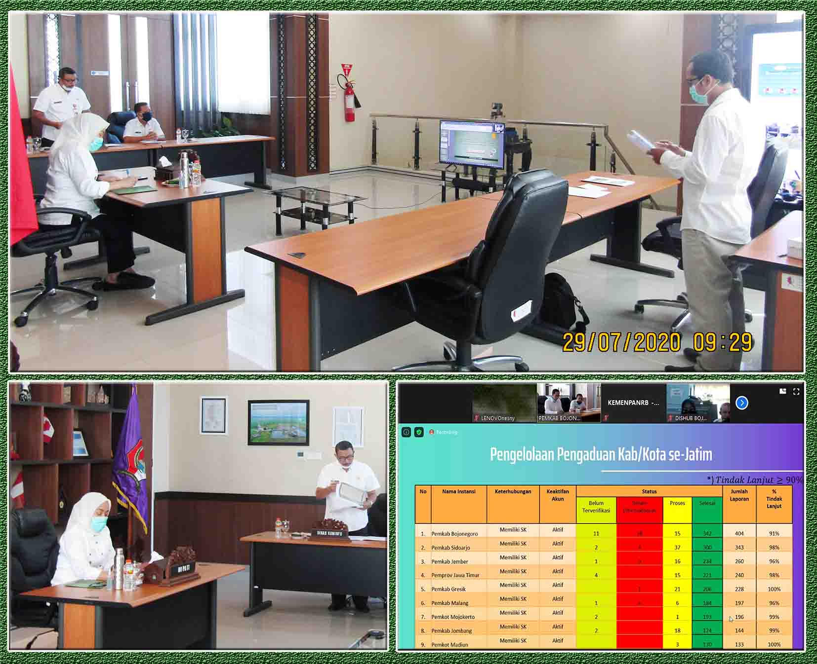Pemkab Bojonegoro Selenggarakan Bimtek Daring Monev SP4N-LAPOR! & PPID 2020