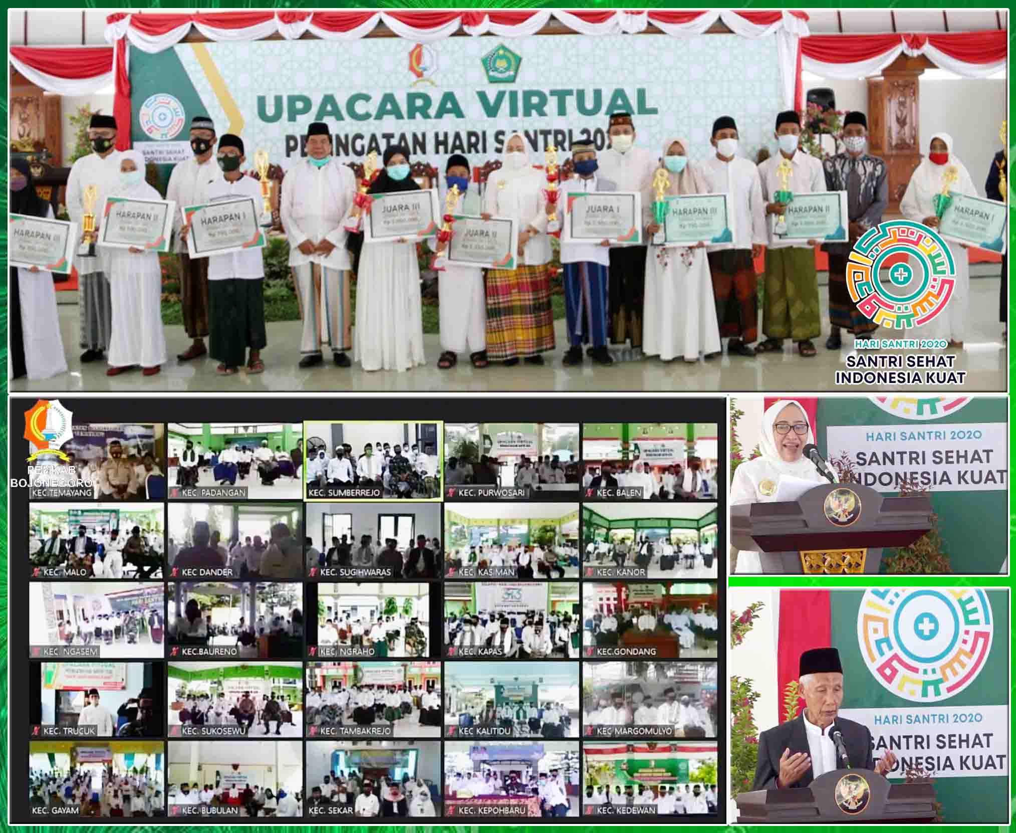 ASN Pemkab Bojonegoro  Ikuti Upacara Hari Santri 2020 secara virtual