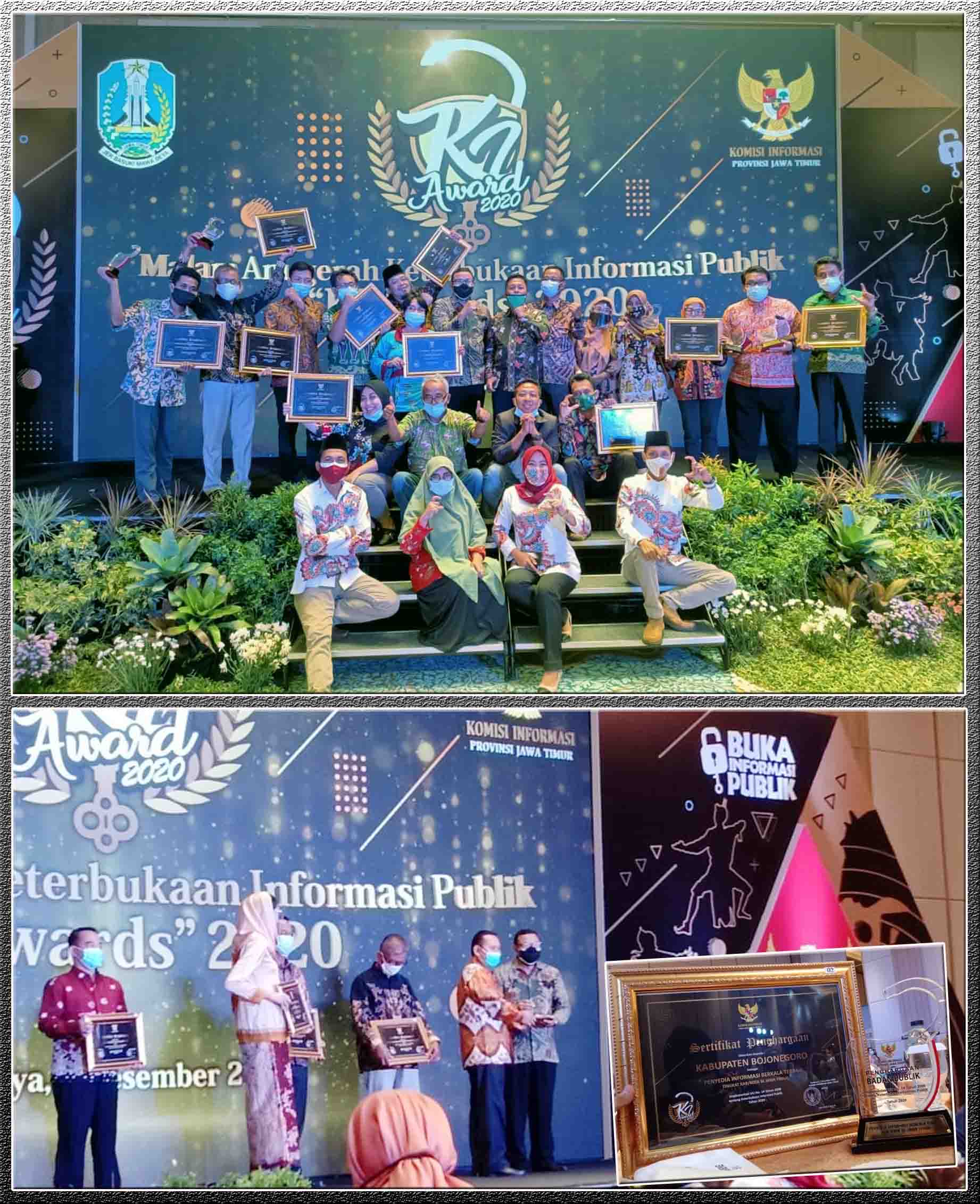 Bojonegoro Raih 8 Penghargaan pada Malam Anugerah KIP ‘KI Award’ 2020