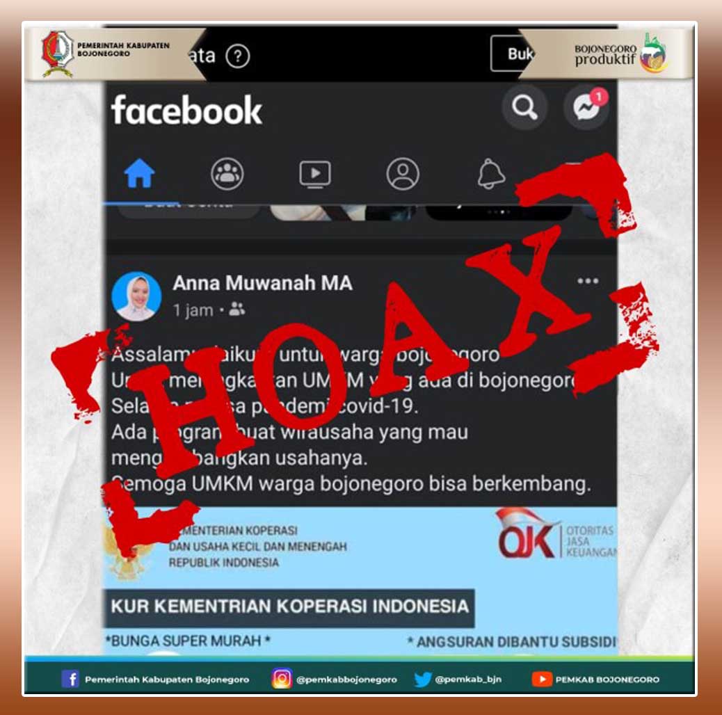 Pemkab Bojonegoro Imbau Masyarakat Tidak Percaya Akun Facebook Palsu Atas Nama Bupati Anna