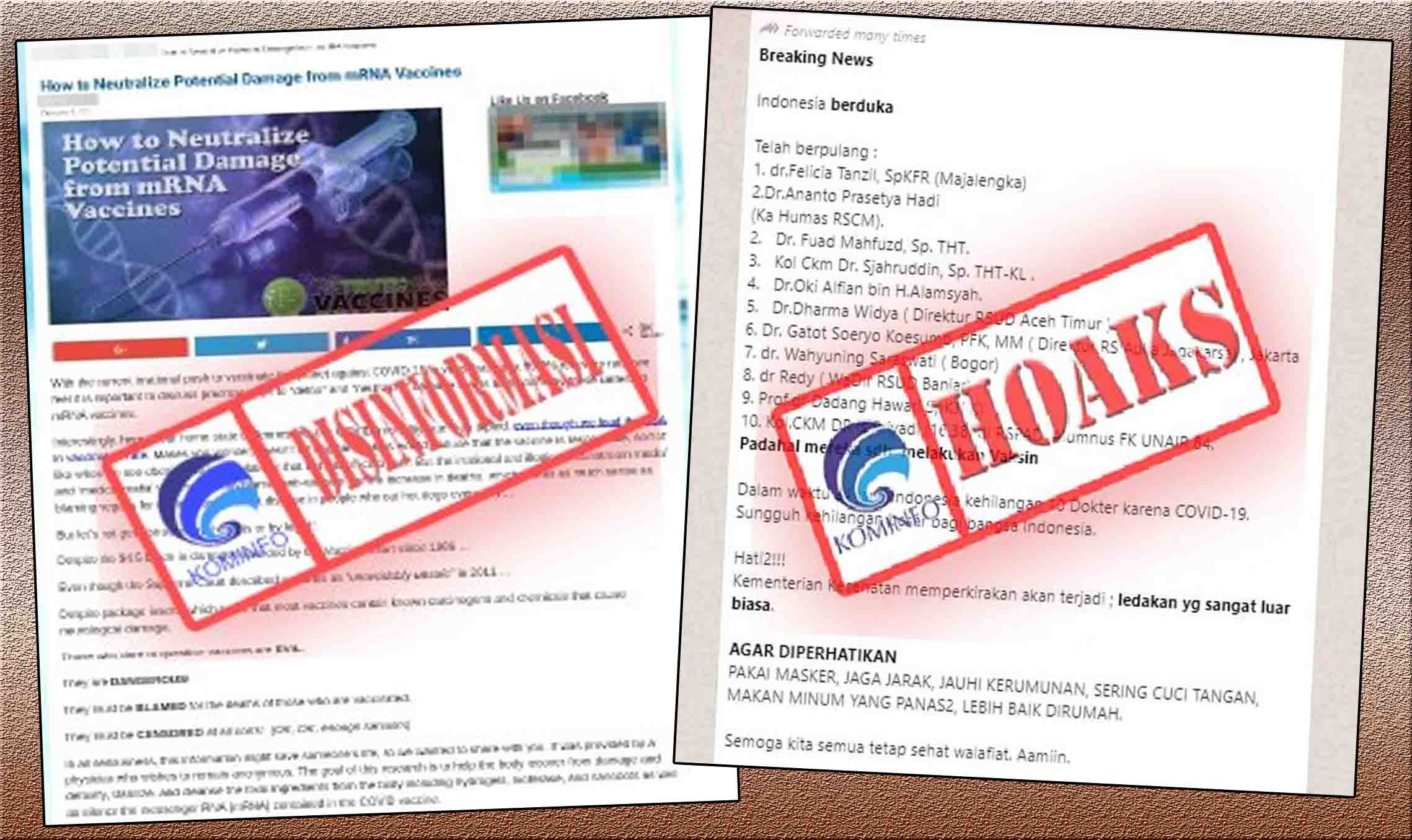 [HOAKS] Seputar Vaksinasi Covid-19 yang Wajib Diperhatikan