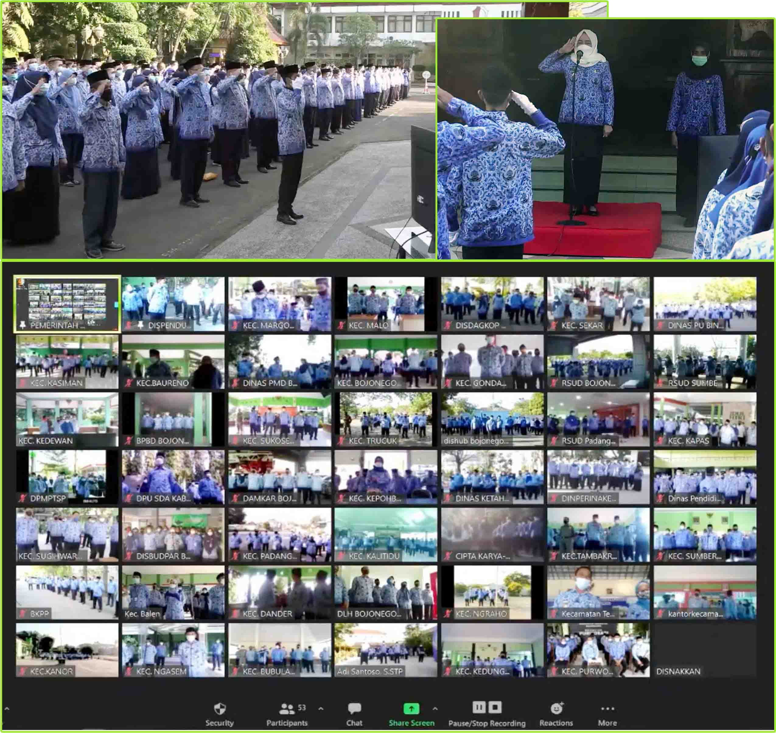 Apel Virtual Pemkab Bojonegoro, Ibu Bupati Ingatkan ASN Patuhi Panca Prasetya KORPRI