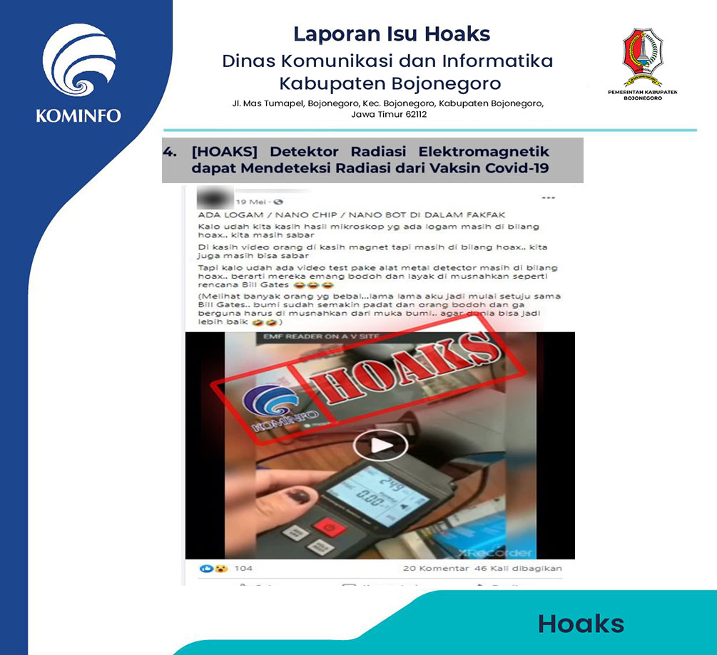 [HOAKS] Detektor Radiasi Elektromagnetik dapat Mendeteksi Radiasi dari Vaksin Covid-19