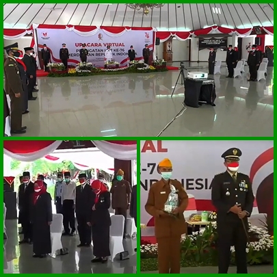 Bupati Bojonegoro Pimpin Upacara HUT Ke-76 Kemerdekaan  RI