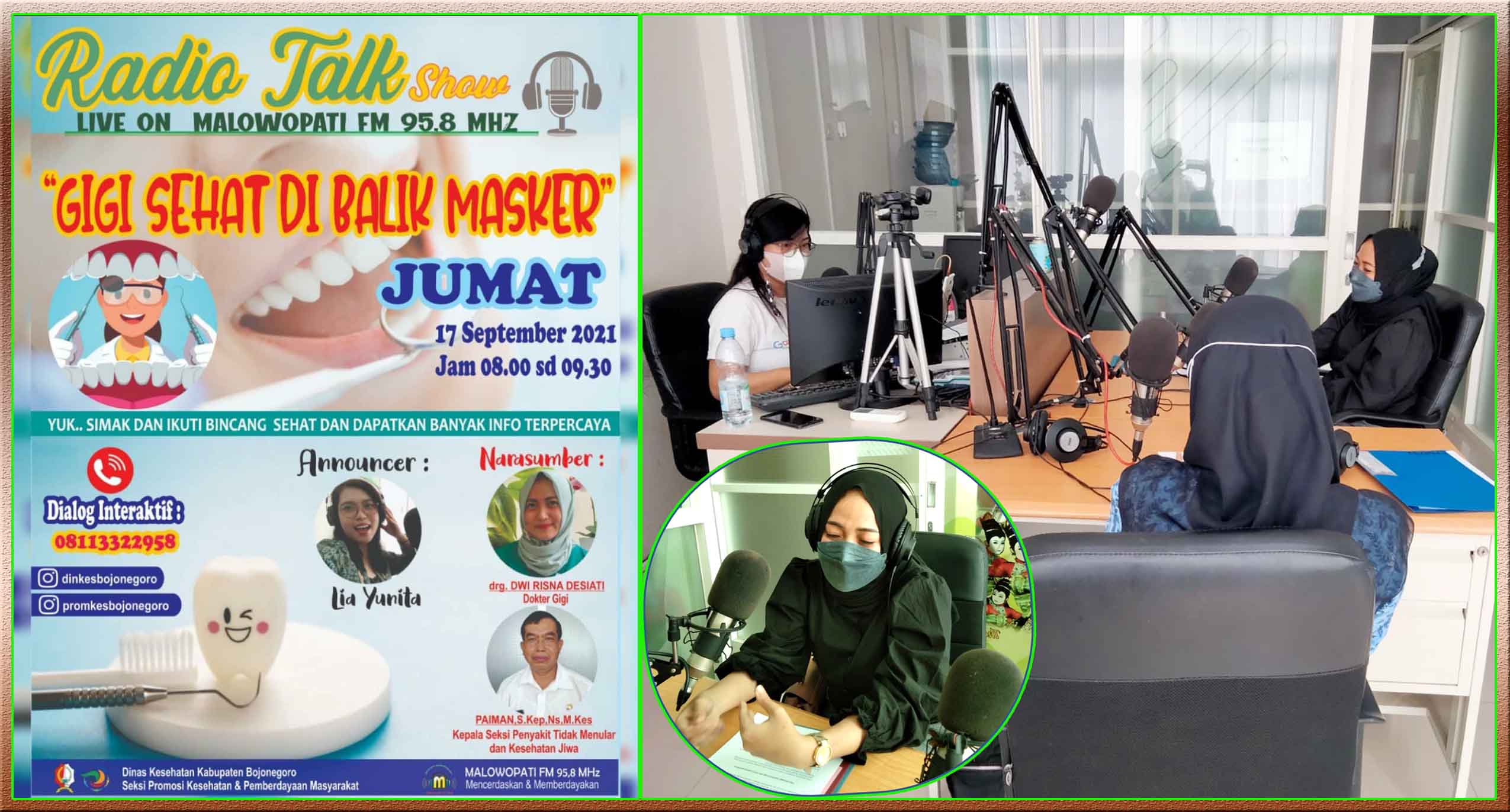 Malowopati FM dan Dinkes Live Talkshow Berbagi Tips Gigi Sehat di Balik Masker