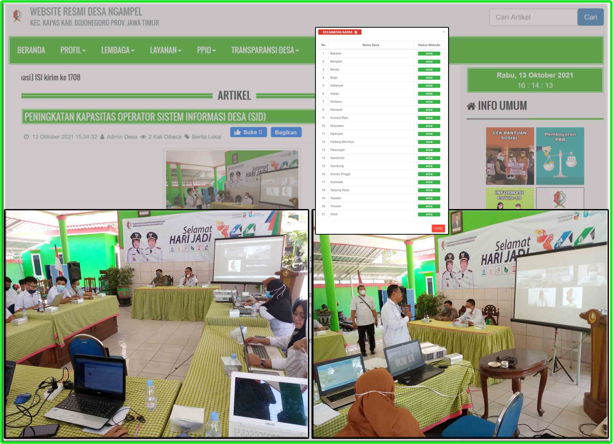 Bimtek SID bagi 21 Desa di Kecamatan Kapas, Dewan TIK Dorong Update dan Verifikasi Data