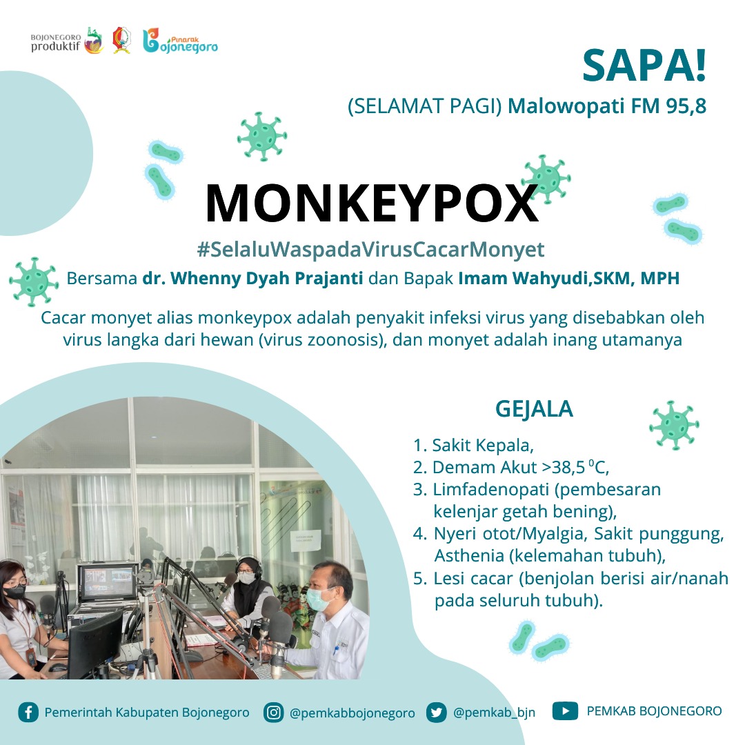 Dinkominfo dan Dinkes Bojonegoro Lewat SAPA! Malowopati FM Ajak Masyarakat Mengenal Monkeypox