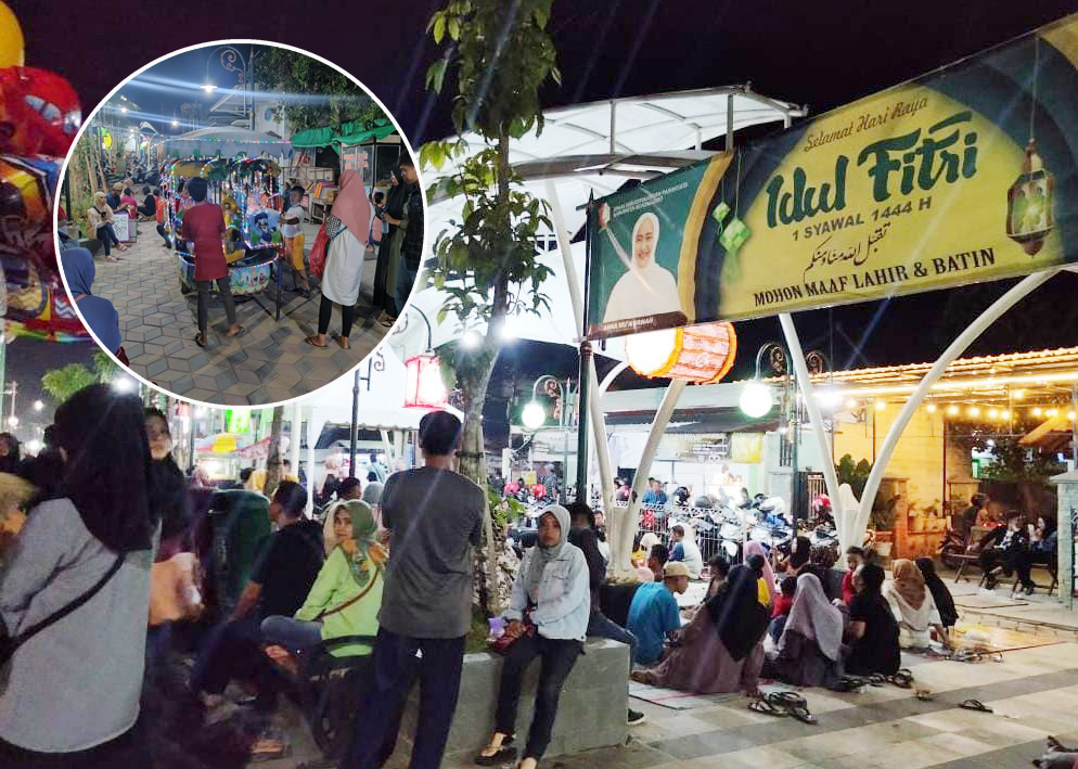 Bojonegoro Thamrin Park (BTP) Dipadati Pengunjung, Berkah bagi Pedagang Bojonegoro