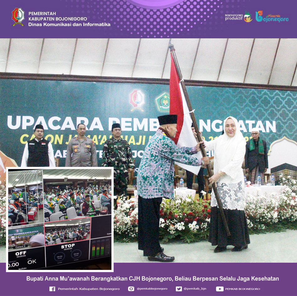 Bupati Anna Mu’awanah Berangkatkan CJH Bojonegoro, Beliau Berpesan Selalu Jaga Kesehatan