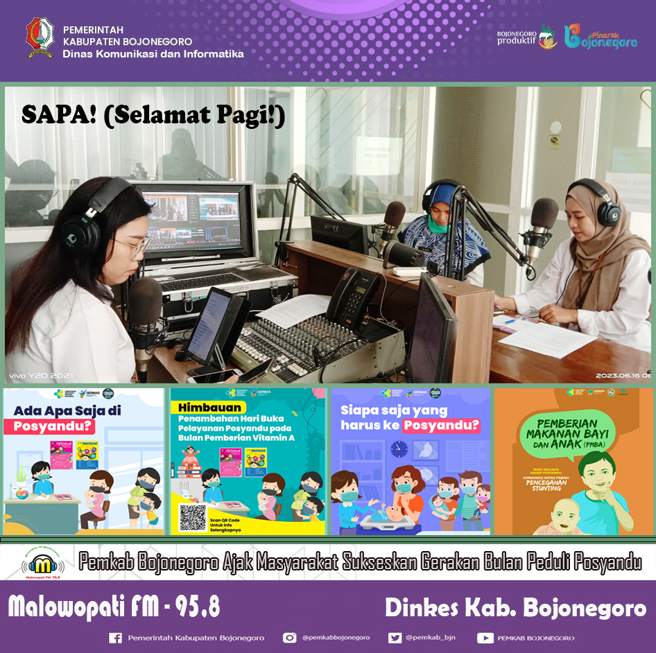 SAPA! Dinas Kominfo Bersama Dinkes Bojonegoro Ajak Masyarakat Sukseskan Bulan Peduli Posyandu
