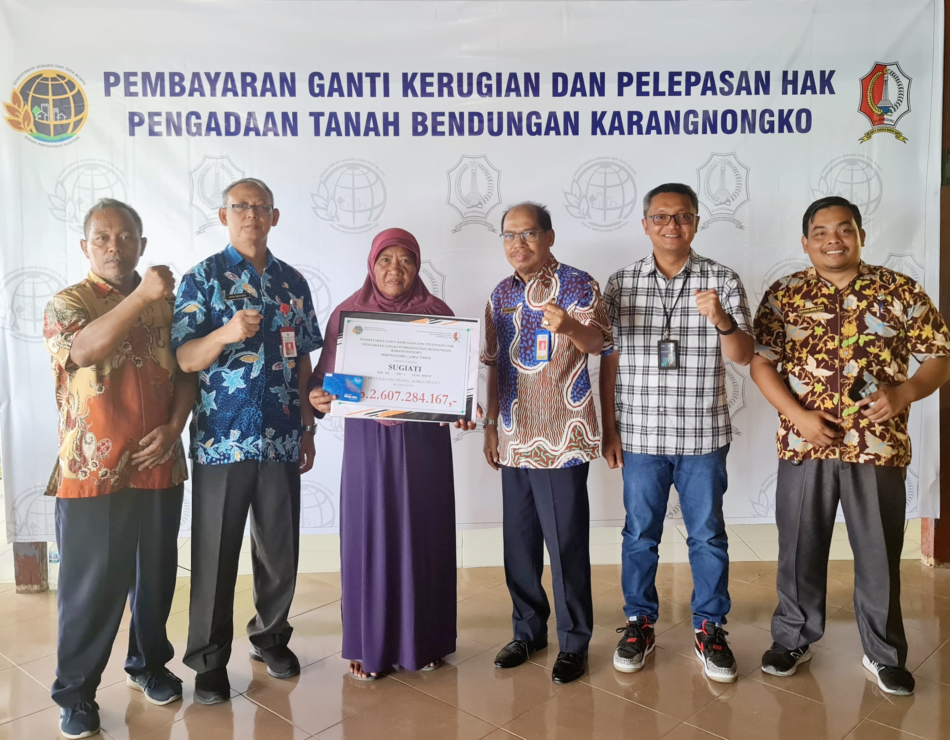 Pemkab Bojonegoro Lakukan Pencairan Ganti Untung Lahan 193 Bidang untuk PSN Bendungan Karangnongko