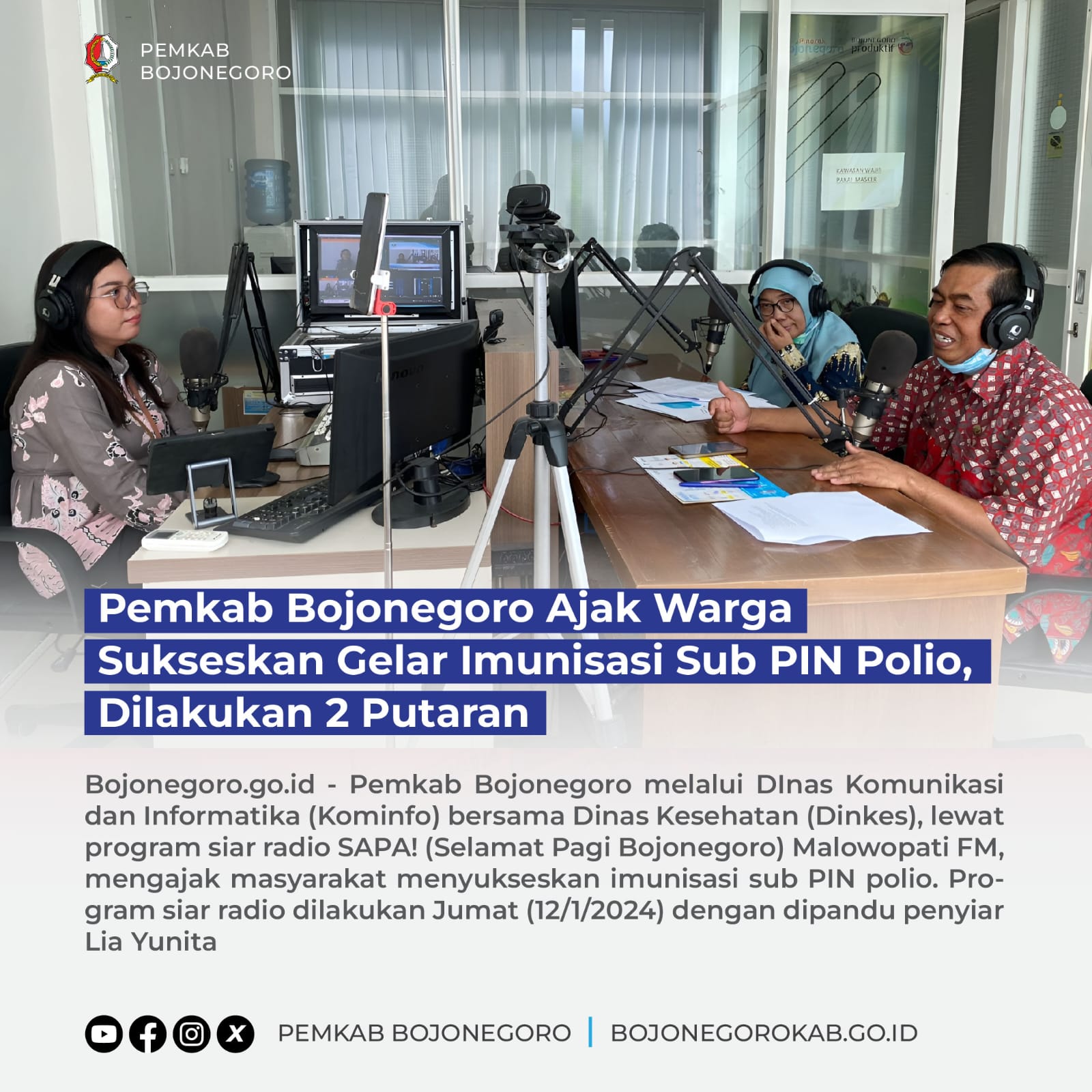 Pemkab Bojonegoro Ajak Warga Sukseskan Gelar Imunisasi Sub PIN Polio