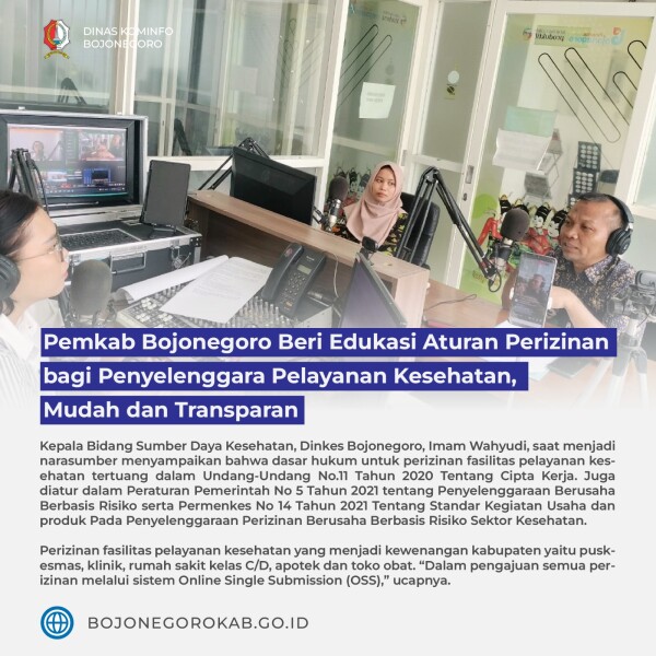 Pemkab Bojonegoro Beri Edukasi Aturan Perizinan bagi Penyelenggara Pelayanan Kesehatan, Mudah dan Tr