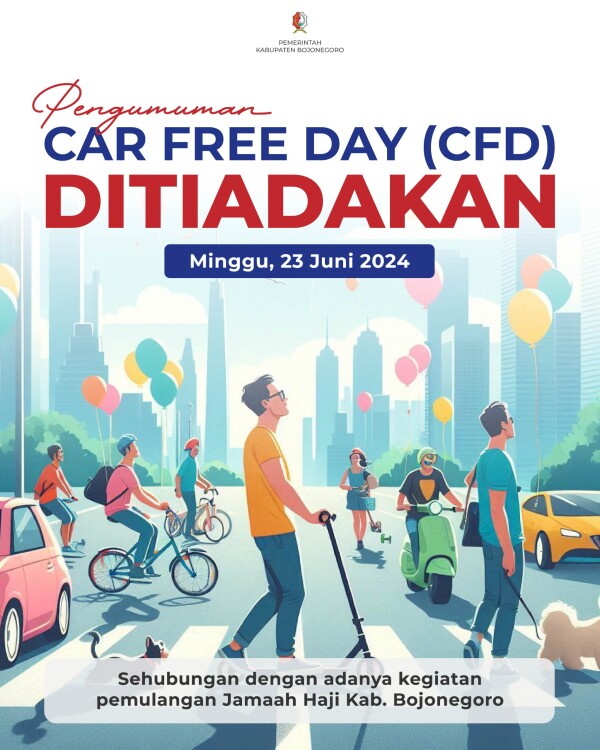 Kegiatan CFD Bojonegoro Minggu 23 Juni Ditiadakan, Bertepatan dengan Kedatangan Jamaah Haji