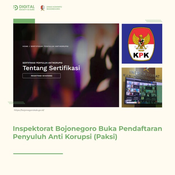 Inspektorat Bojonegoro Buka Pendaftaran Penyuluh Anti Korupsi (Paksi)