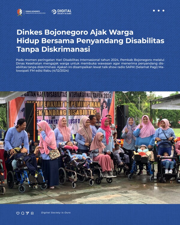Dinkes Bojonegoro Ajak Warga Hidup Bersama Penyandang Disabilitas Tanpa Diskrimanasi