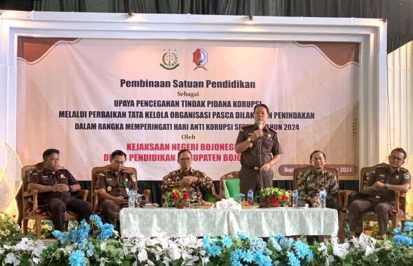 Cegah Korupsi Pemkab Bojonegoro dan Kejaksaan Negeri Gelar Pembinaan Bagi Pengelola Satuan Pendidikan