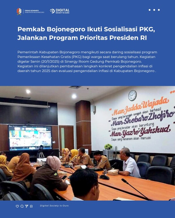 Pemkab Bojonegoro Ikuti Sosialisasi PKG, Jalankan Program Prioritas Presiden RI