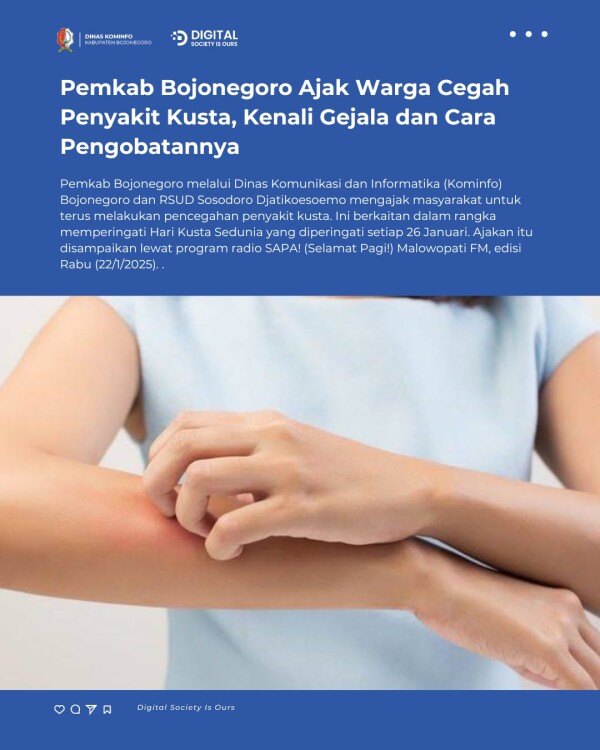 Pemkab Bojonegoro Ajak Warga Cegah Penyakit Kusta, Kenali Gejala dan Cara Pengobatannya