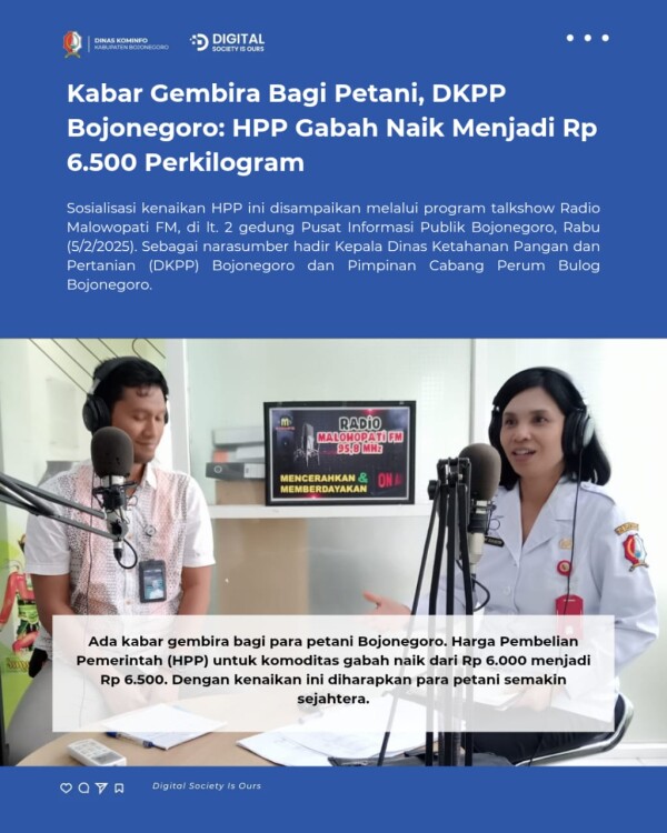 Kabar Gembira Bagi Petani, DKPP Bojonegoro: HPP Gabah Naik Menjadi Rp 6.500 Perkilogram