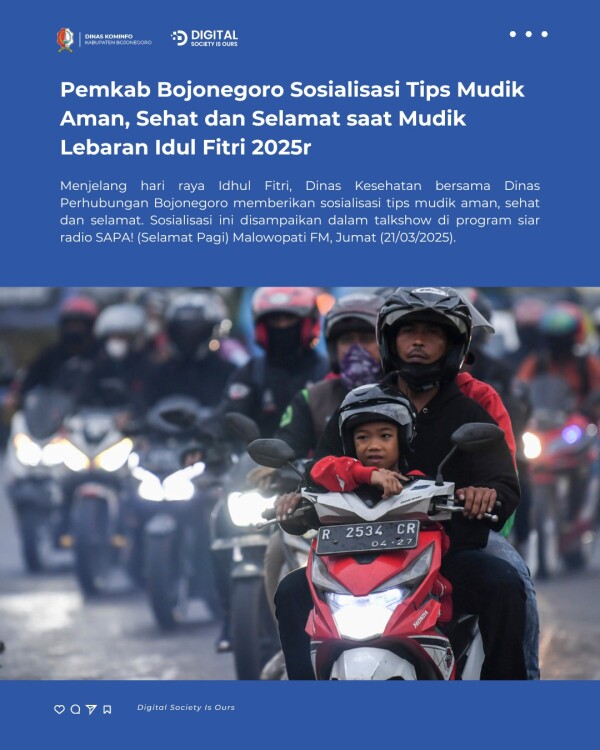 Pemkab Bojonegoro Sosialisasi Tips Mudik Aman, Sehat dan Selamat saat Mudik Lebaran Idul Fitri 2025