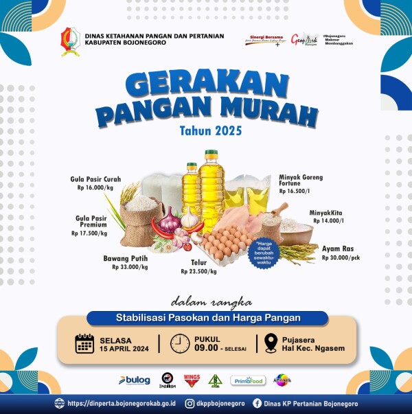 Pemkab Bojonegoro Akan Lakukan Gerakan Pangan Murah di Ngasem, Sediakan Kebutuhan Pangan dengan Harga Terjangkau