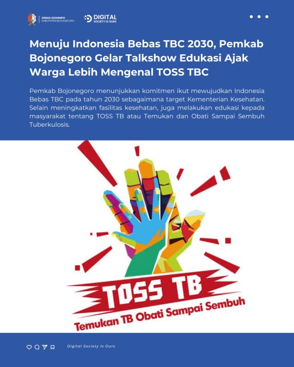 Menuju Indonesia Bebas TBC 2030, Pemkab Bojonegoro Gelar Talkshow Edukasi Ajak Warga Lebih Mengenal TOSS TBC