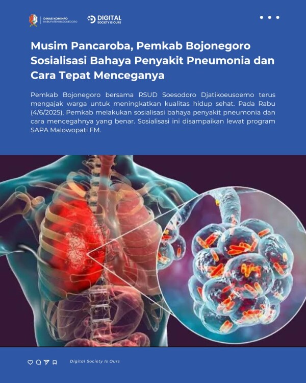 Musim Pancaroba, Pemkab Bojonegoro Sosialisasi Bahaya Penyakit Pneumonia dan Cara Tepat Menceganya