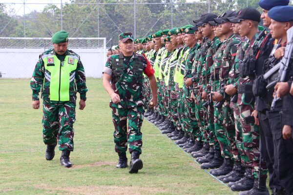 Sambut Kunjungan Kerja Presiden Prabowo Subianto di Bojonegoro, Digelar Apel Pasukan Pengamanan di Lapangan Gayam