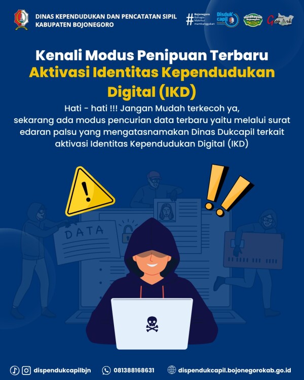 Dinas Dukcapil Bojonegoro: Hati-hati Modus Penipuan Aktivasi Identitas Kependudukan Digital