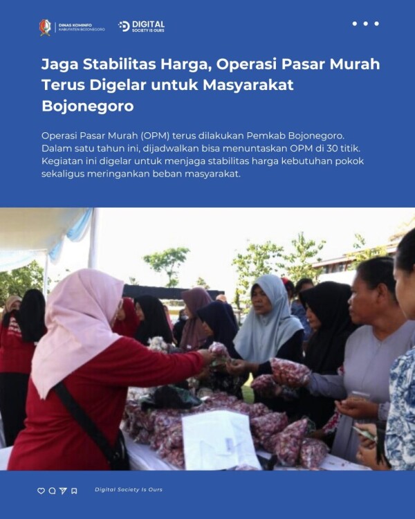 Jaga Stabilitas Harga, Operasi Pasar Murah Terus Digelar untuk Masyarakat Bojonegoro