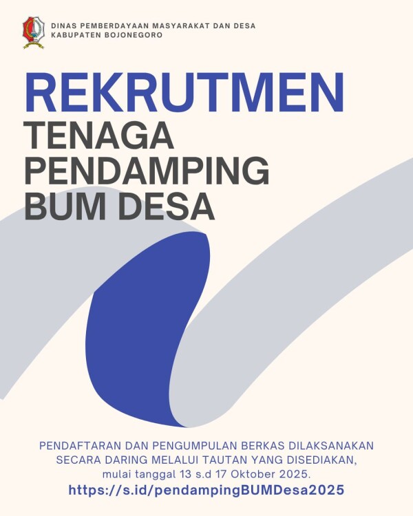 Pemkab Bojonegoro Buka Rekrutmen Pendamping BUM Desa Tahun 2025