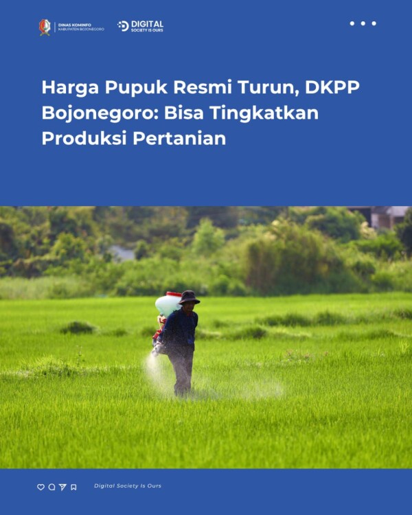 Harga Pupuk Resmi Turun, DKPP Bojonegoro: Bisa Tingkatkan Produksi Pertanian