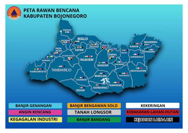 Langkah Mitigasi Bencana, BPBD Bojonegoro Petakan Kawasan Rawan Bencana