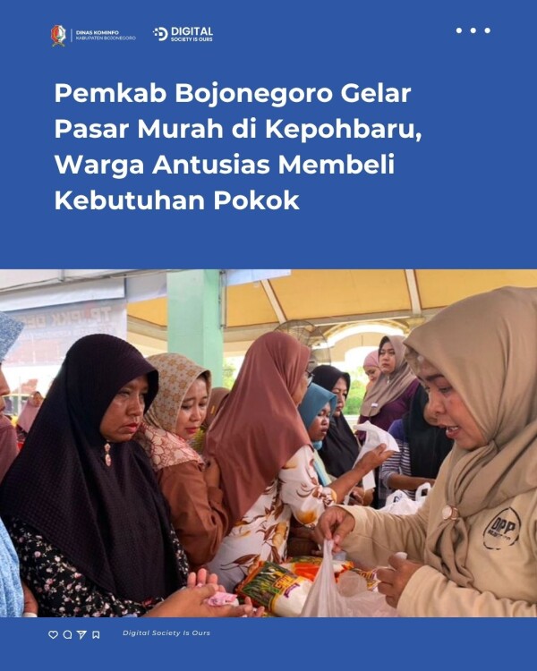Pemkab Bojonegoro Gelar Pasar Murah di Kepohbaru, Warga Antusias Membeli Kebutuhan Pokok