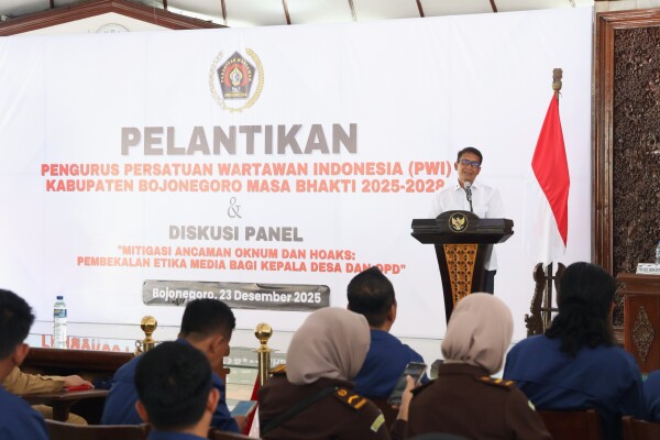 Bupati Setyo Wahono Hadiri Pelantikan Pengurus PWI Bojonegoro, Ajak Kolaborasi Bangun Daerah