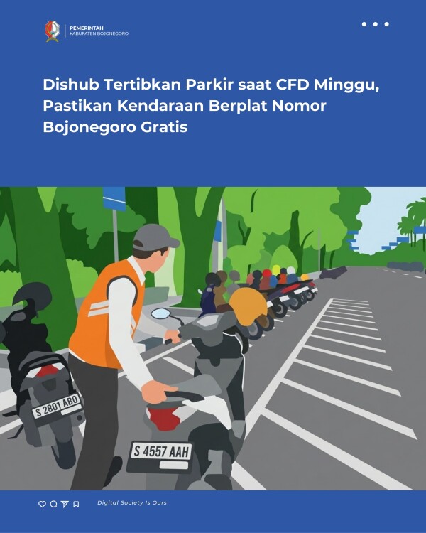 Dishub Tertibkan Parkir saat CFD Minggu, Pastikan Kendaraan Berplat Nomor Bojonegoro Gratis