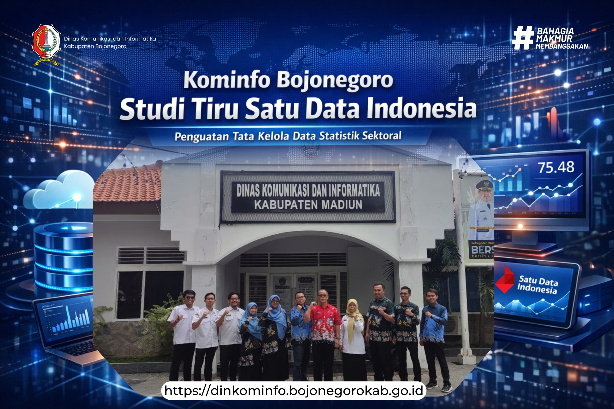 Kominfo Bojonegoro Studi Tiru Penerapan Satu Data Indonesia ke Kabupaten Madiun